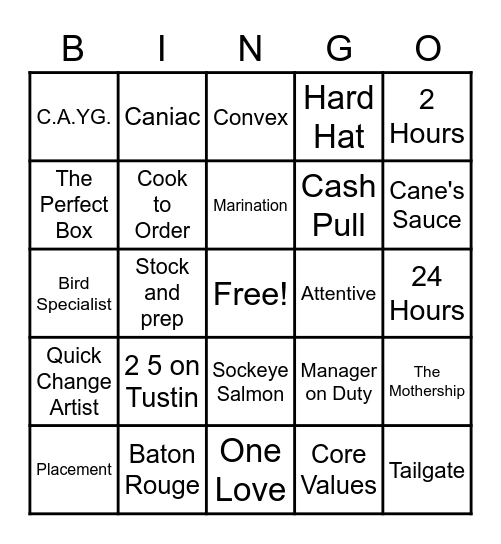C390 Trivia Bingo Card