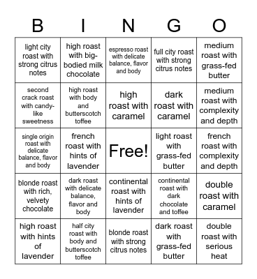 blaseball Coffee Cup Bean BINGO! Bingo Card