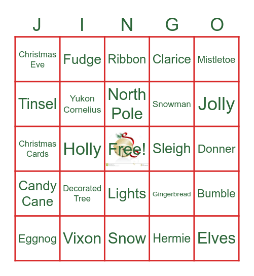 CHRISTMAS JINGO Bingo Card