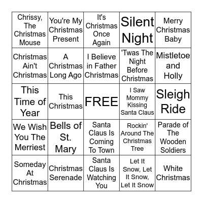 Christmas Songs Bingo Card