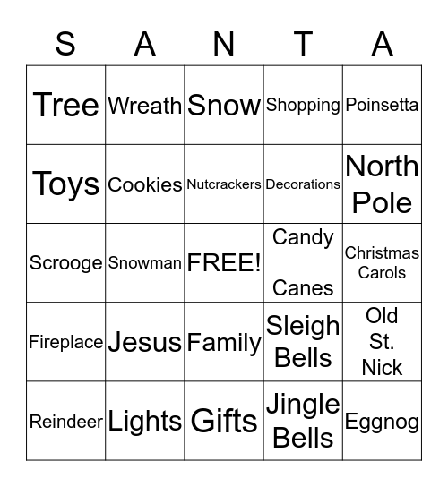 C H R I S T M A S Bingo Card