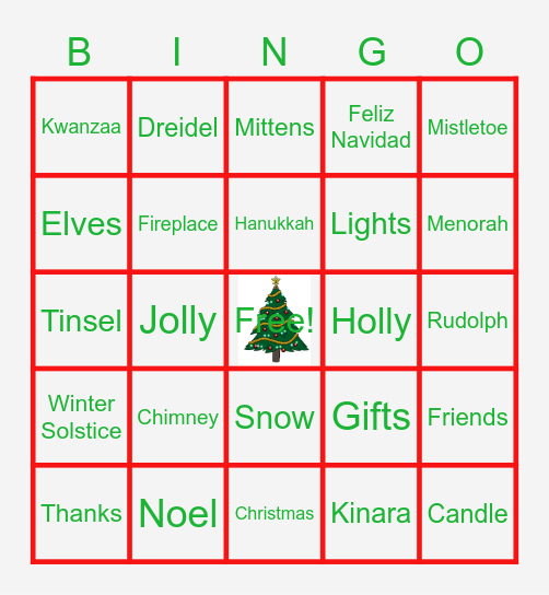 Holiday Bingo! Bingo Card