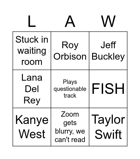 why did i make this Bingo Card