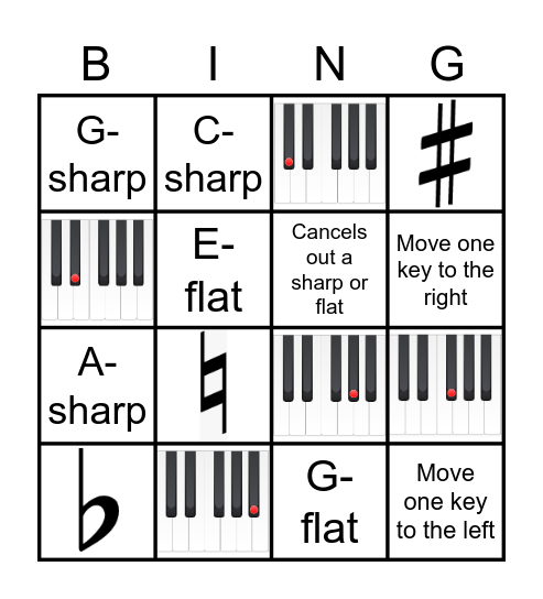 Sharps and Flats Bingo Card