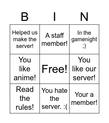 ꒷(◠ᴗ◠✿)꒦꒷๑₊ melody gamenight bingo Card