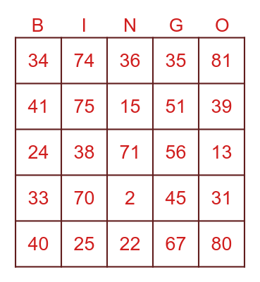 Teacher's Day Bingo Card