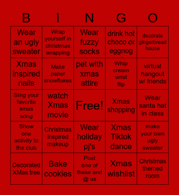 Holiday BIngo Card