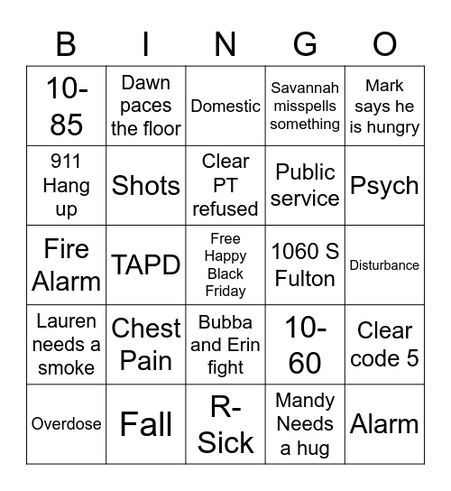 Black Friday Bingo Card