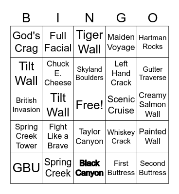 Climber's Bingo! Bingo Card