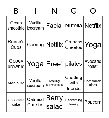 Wellness Bingo Card