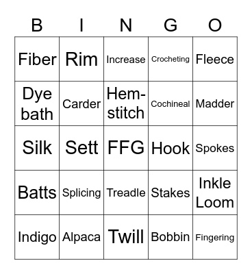 Fiber Bingo Card