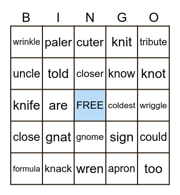 PHONICS REVIEW (Unit 2: Lesson 3 - Day 5) Bingo Card