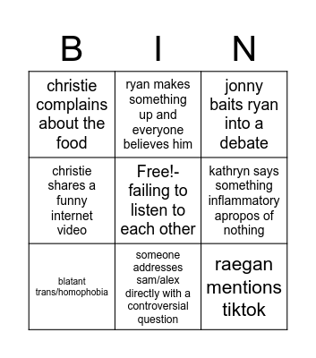 Mattingly Thanksgiving- Alex Bingo Card