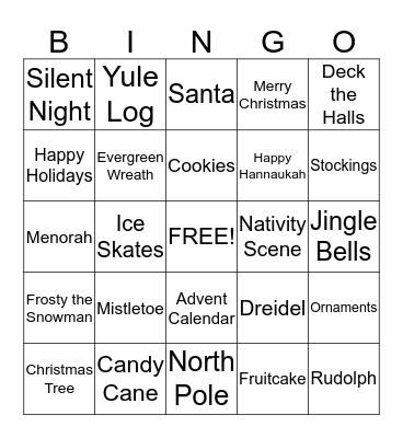 Holiday Bingo Card