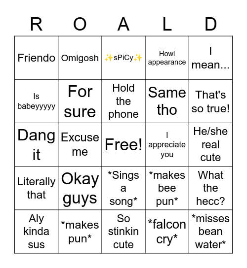 Beengo Bingo Card