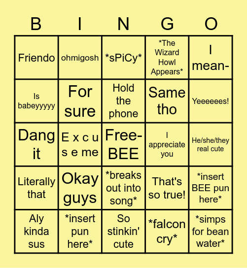 itsnicoleBEENGO Bingo Card