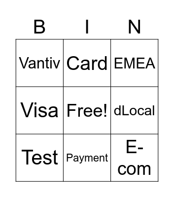 Test Bingo Card