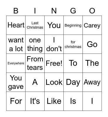 Kerst muziekbingo Card