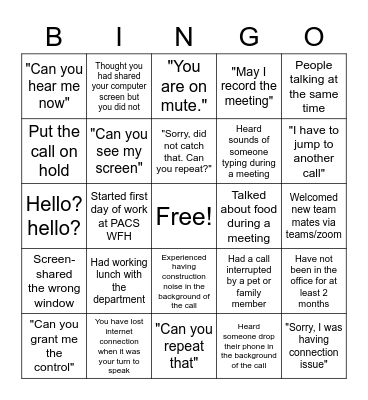 FinOps WFH Bingo! Bingo Card