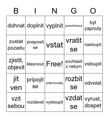 phrasal verbs bingo Card
