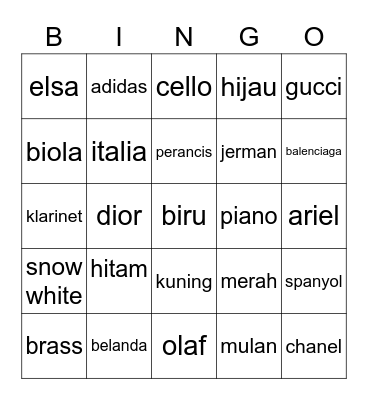 sondmino Bingo Card
