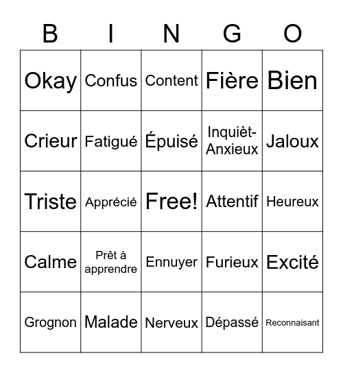 Bingo ZONES Bingo Card