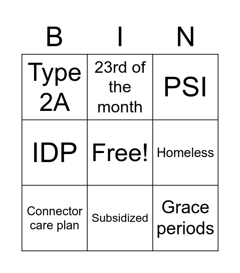 Eligibility & Premium billing and Payment Bingo Card