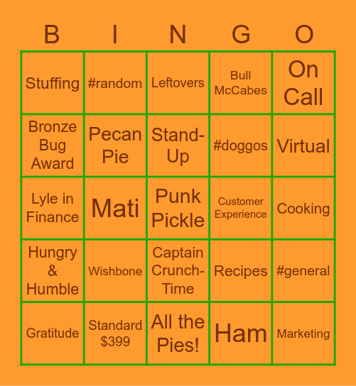 Thanksgiving with ArchiveSocial Bingo Card