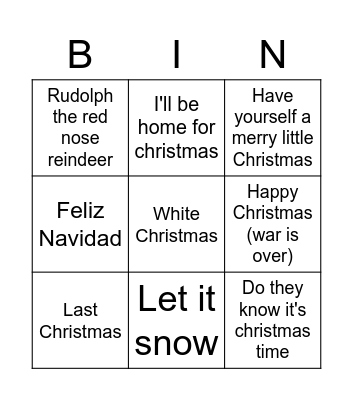 Kerstbingo Card