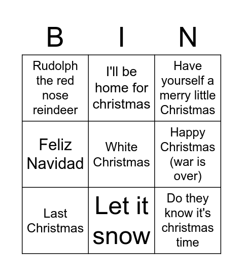 Kerstbingo Card