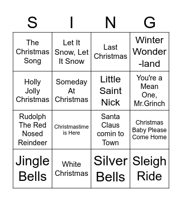 Countdown to Christmas Bingo Card