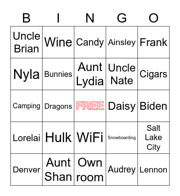 Donnelly Thanksgiving BINGO! Bingo Card