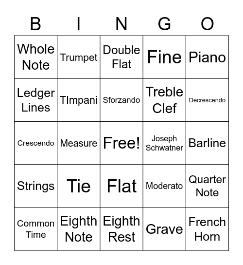 Music Laiba Sajid P:4 Bingo Card