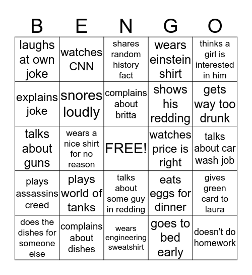 Ben Bingo Card