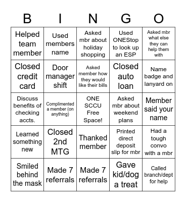 Day in the life of SCCU Bingo Card