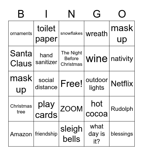 Euchre Gals' Bingo Card