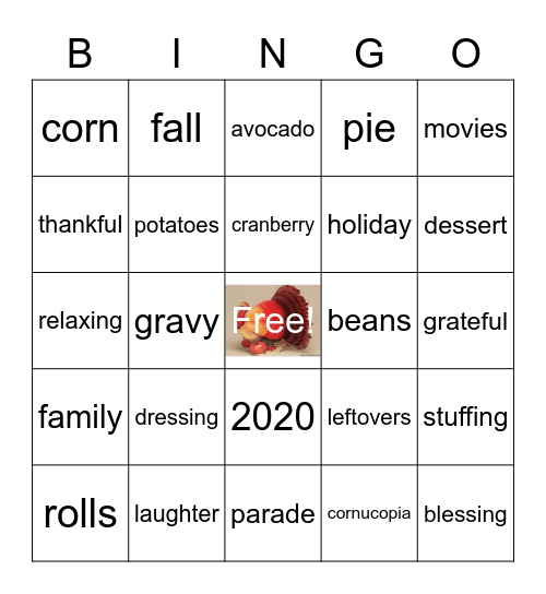 6A Thanksgiving Bingo Card