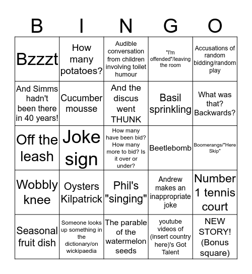 Hirschhorn Bingo Card