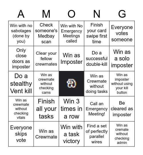 AMONG US BINGO Card