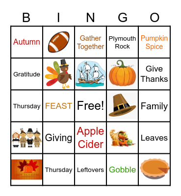 THANKSGIVING BINGO Card