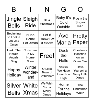 Highgate Christmas Bingo Card