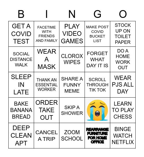 QUARANTINE Bingo Card