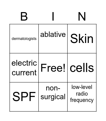 electrodesiccation Bingo Card