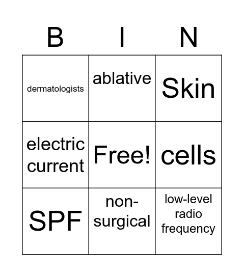 electrodesiccation Bingo Card