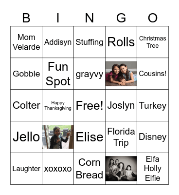Thanksgiving BINGO Card