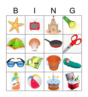 AT THE BEACH Bingo Card