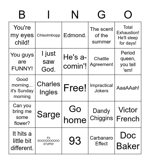 Thanksgiving Bingo Card