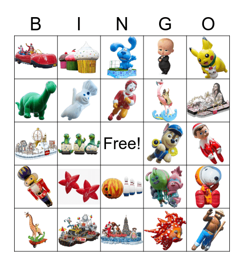 2020 Thanksgiving Day Parade Bingo Card