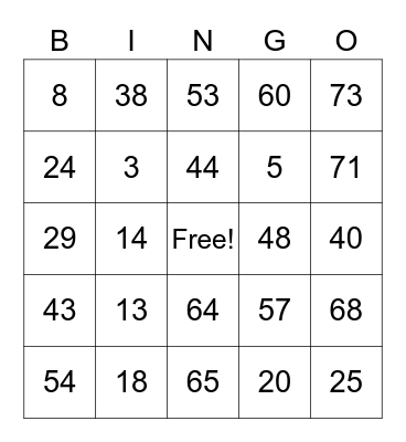 Thanksgiving Bingo 2020 Bingo Card