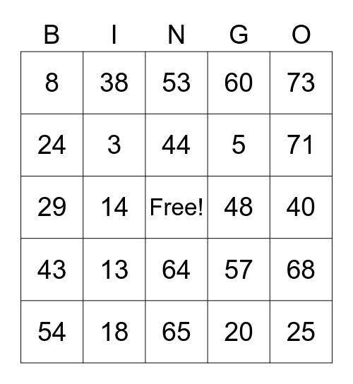 Thanksgiving Bingo 2020 Bingo Card